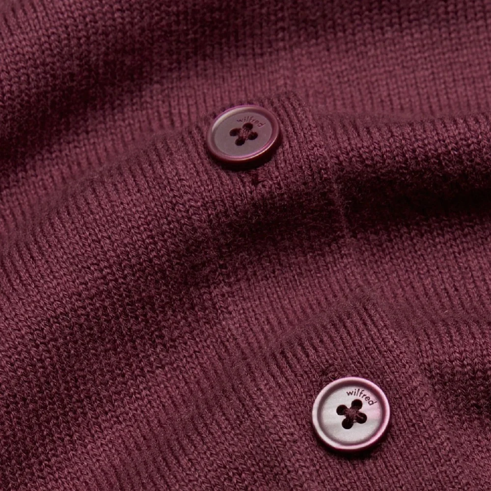 Aritzia Wilfred Moonrise Cardigan Spiced Burgundy Size Large NWOT - Picture 8 of 10
